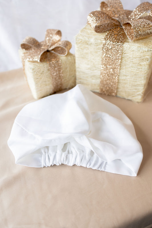 El gorro para el pelo definitivo, 100 % bambú - Blanco perla