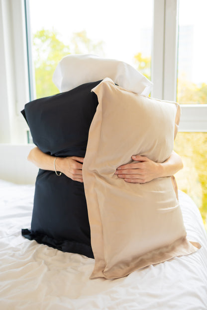 La mejor funda de almohada 100 % bambú - Champán espumoso