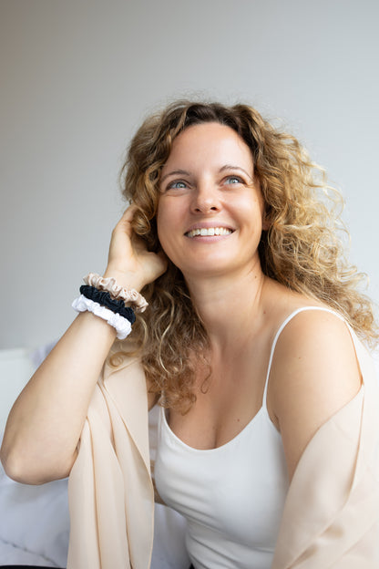 Das ultimative Scrunchie Slim aus 100 % Bambus – Perlweiß