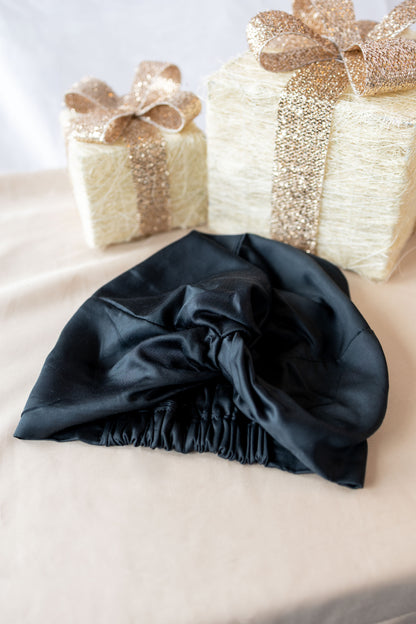The Ultimate 100% Bamboo Hair Bonnet - Raven Black