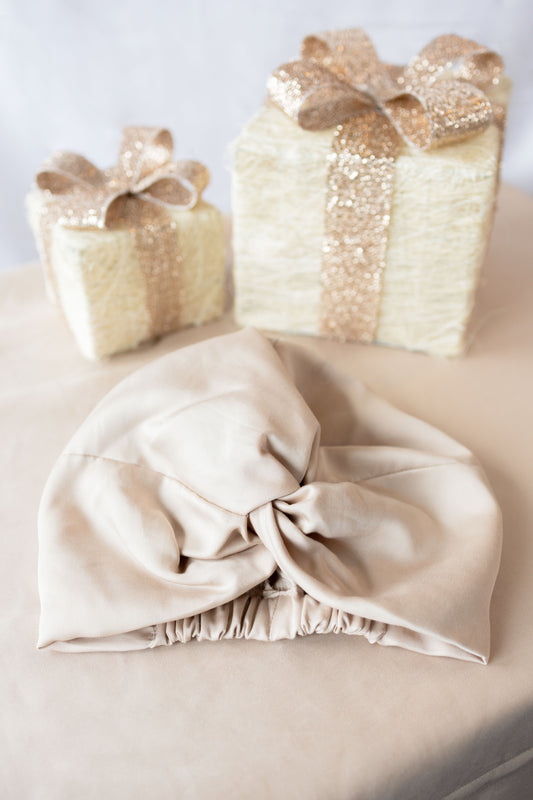 100% Bamboo Hair Bonnet - Bubbly Champagne