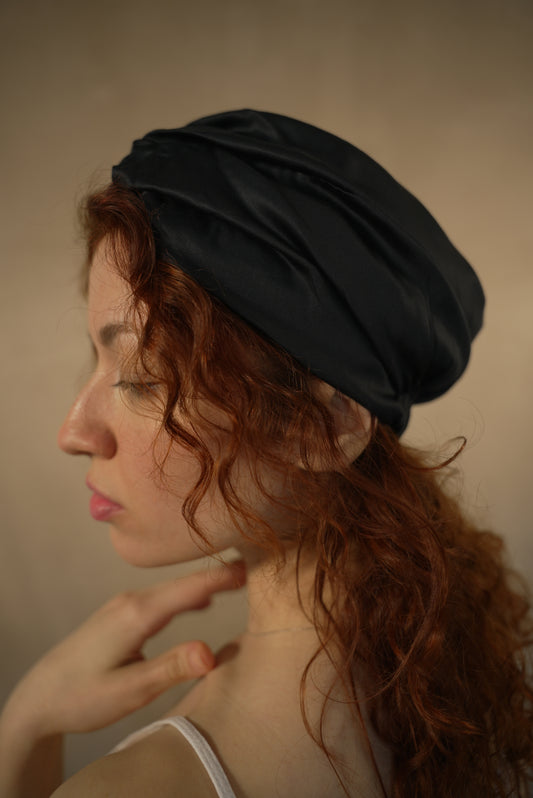 The Ultimate 100% Bamboo Hair Bonnet - Raven Black