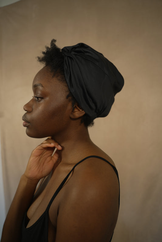 The Ultimate 100% Bamboo Hair Bonnet - Raven Black