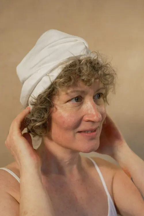 Pearl White 100% bamboo hair bonnet