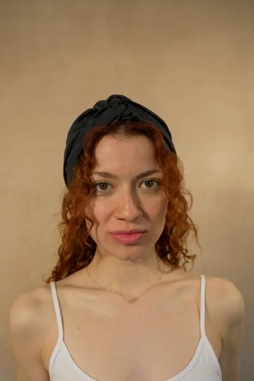 Raven Black 100% bamboo hair bonnet