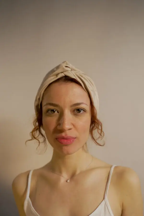 DSC00775-2 Bubbly Champagne 100% bamboo hair bonnet