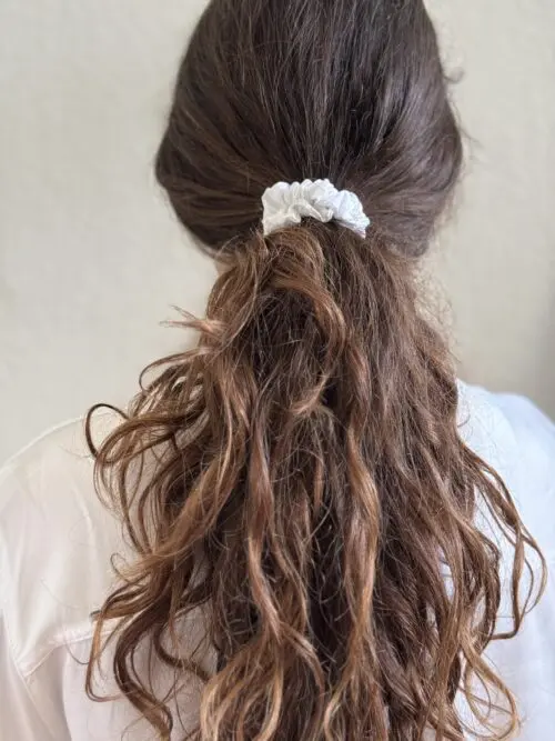 White Slim Scrunchie