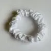 100% bamboo slim scrunchie White