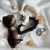 3 slim 100% bamboo scrunchies