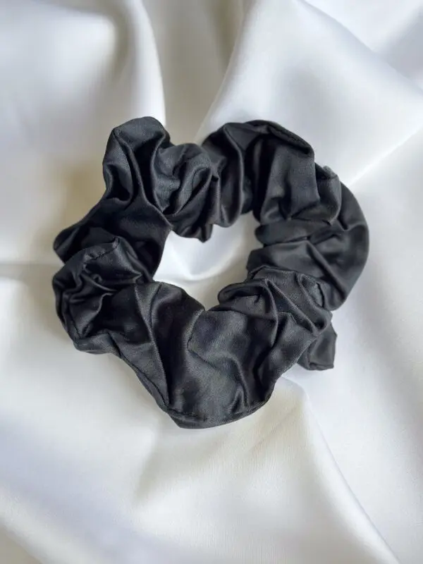 IMG_3774 Raven Black Classic 100% bamboo scrunchie